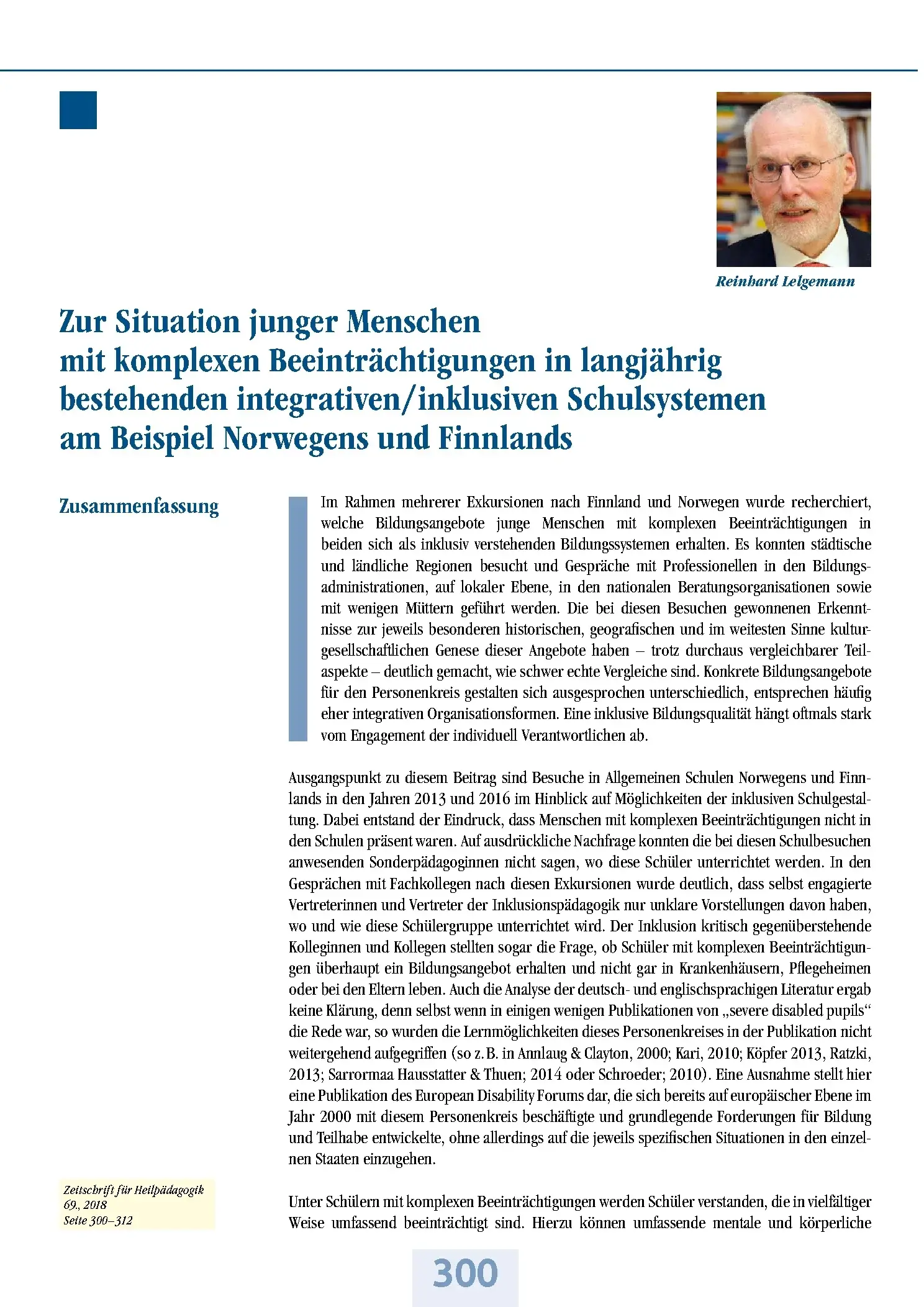 Zeitschrift für Heilpädagogik Artikel