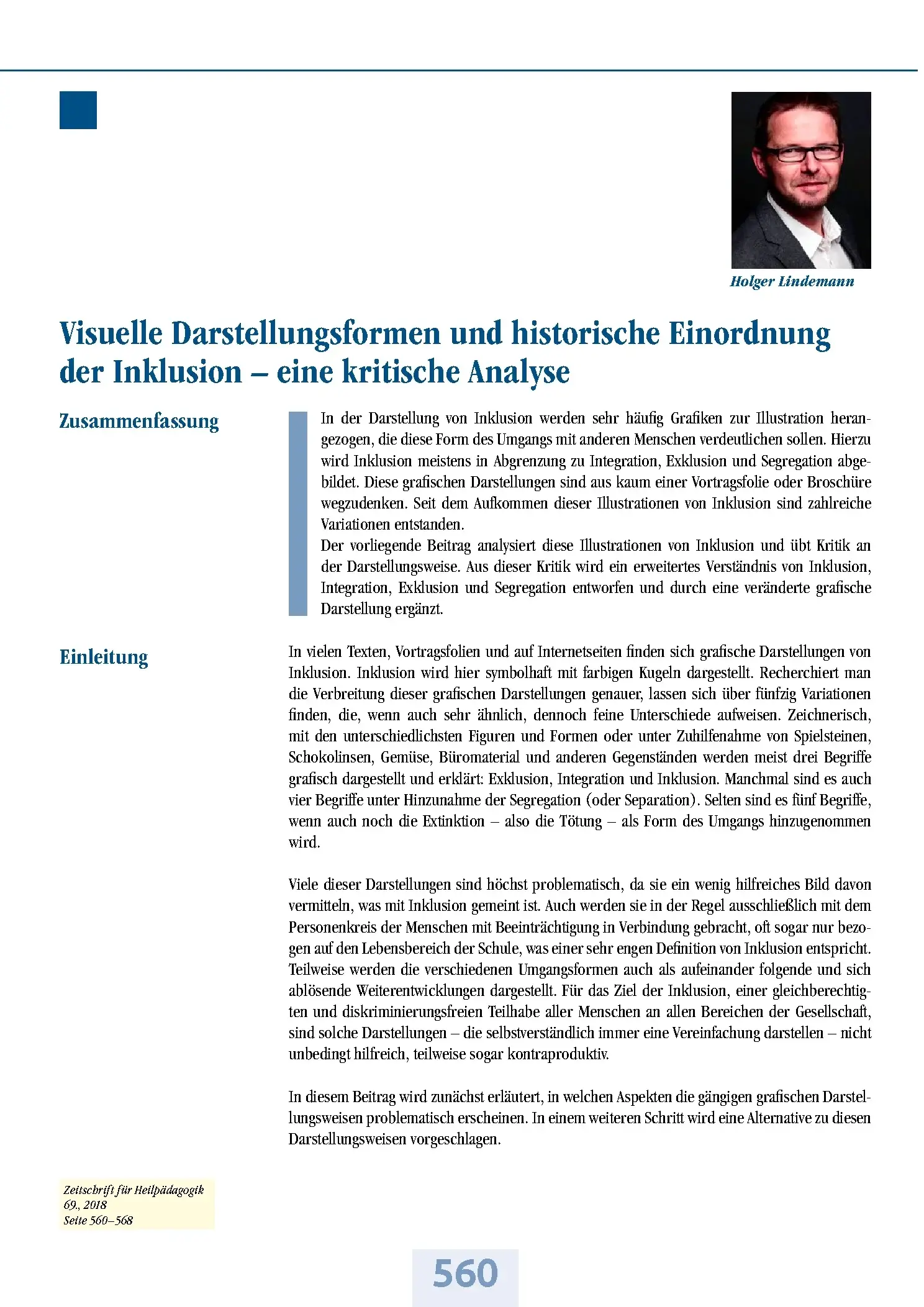 Zeitschrift für Heilpädagogik Artikel