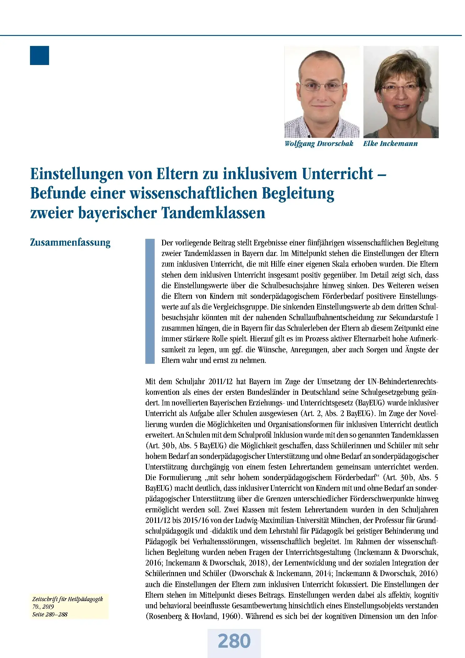 Zeitschrift für Heilpädagogik Artikel