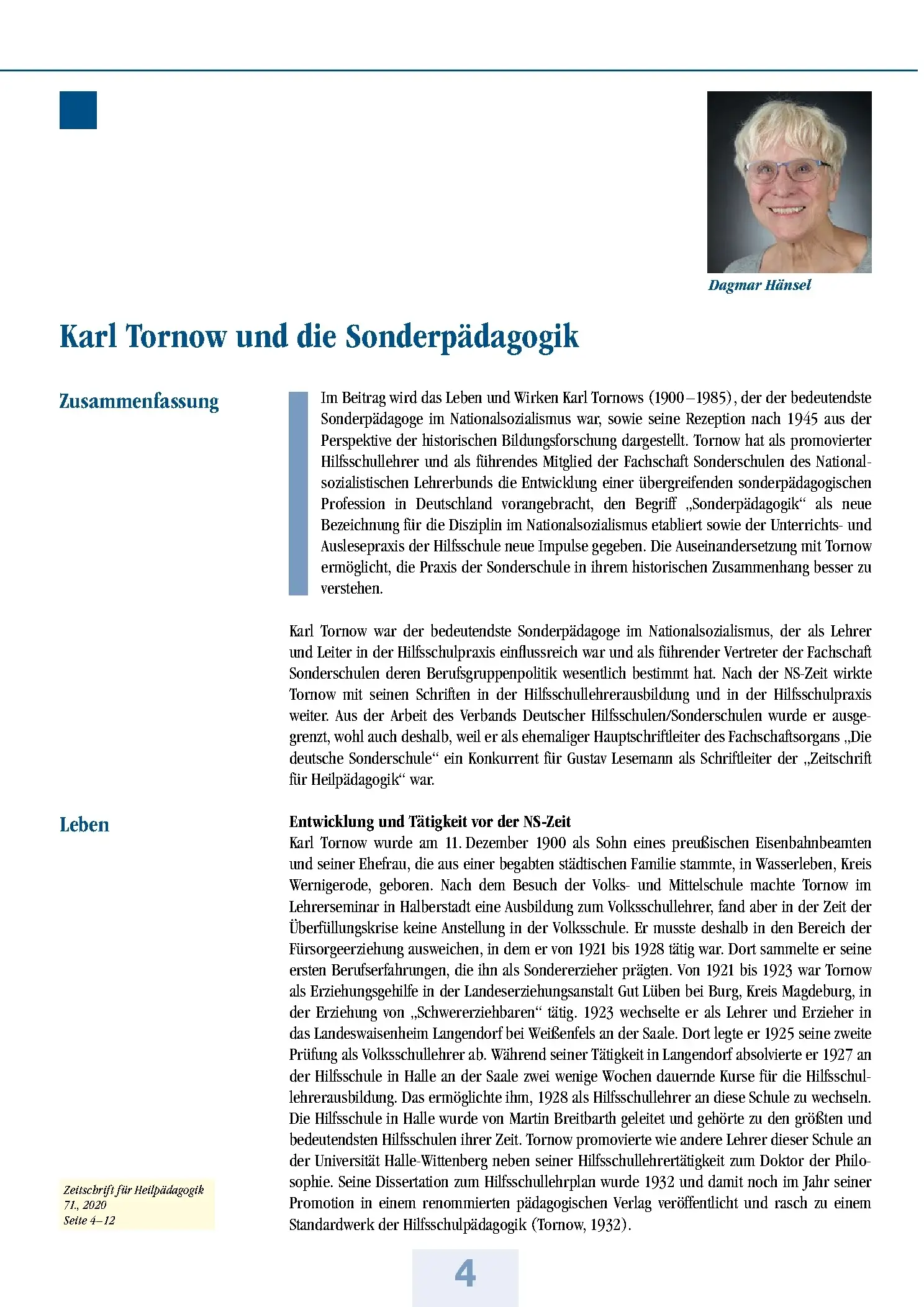 Zeitschrift für Heilpädagogik Artikel