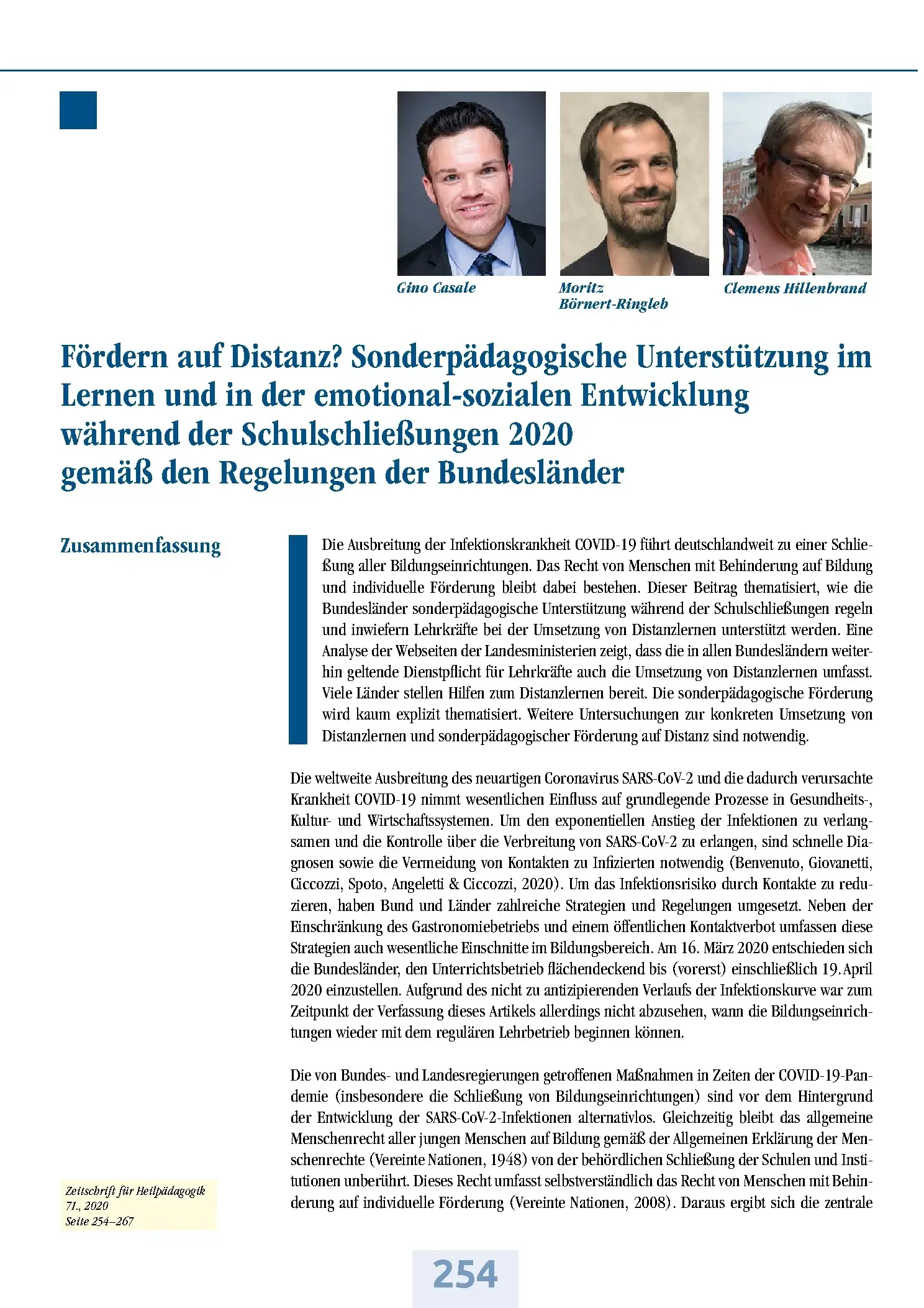 Zeitschrift für Heilpädagogik Artikel