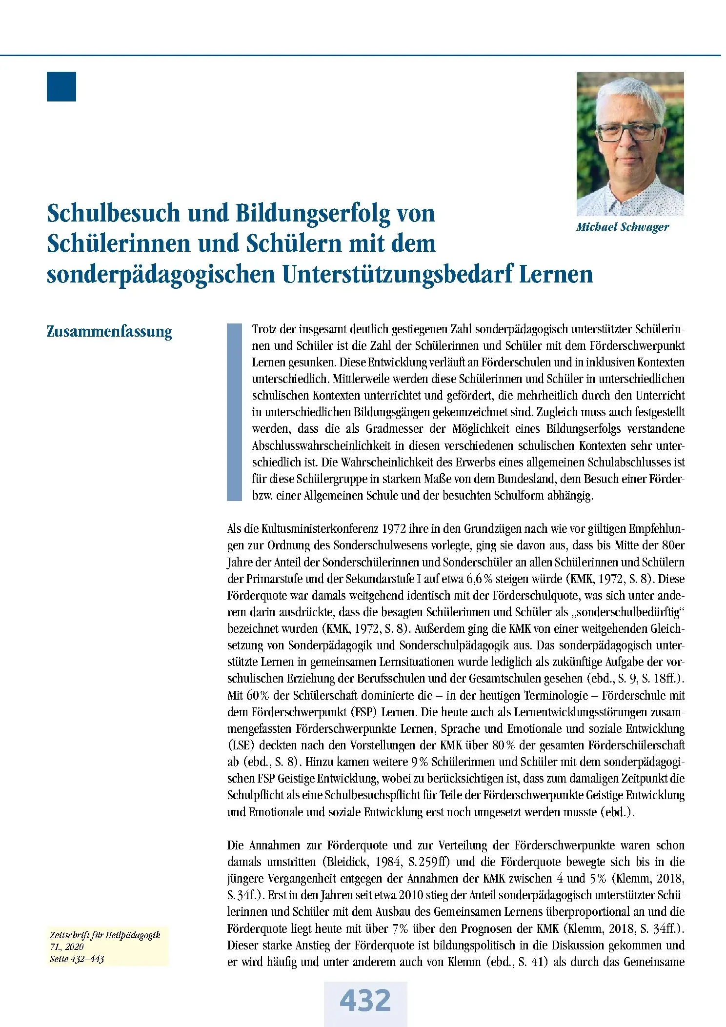 Zeitschrift für Heilpädagogik Artikel