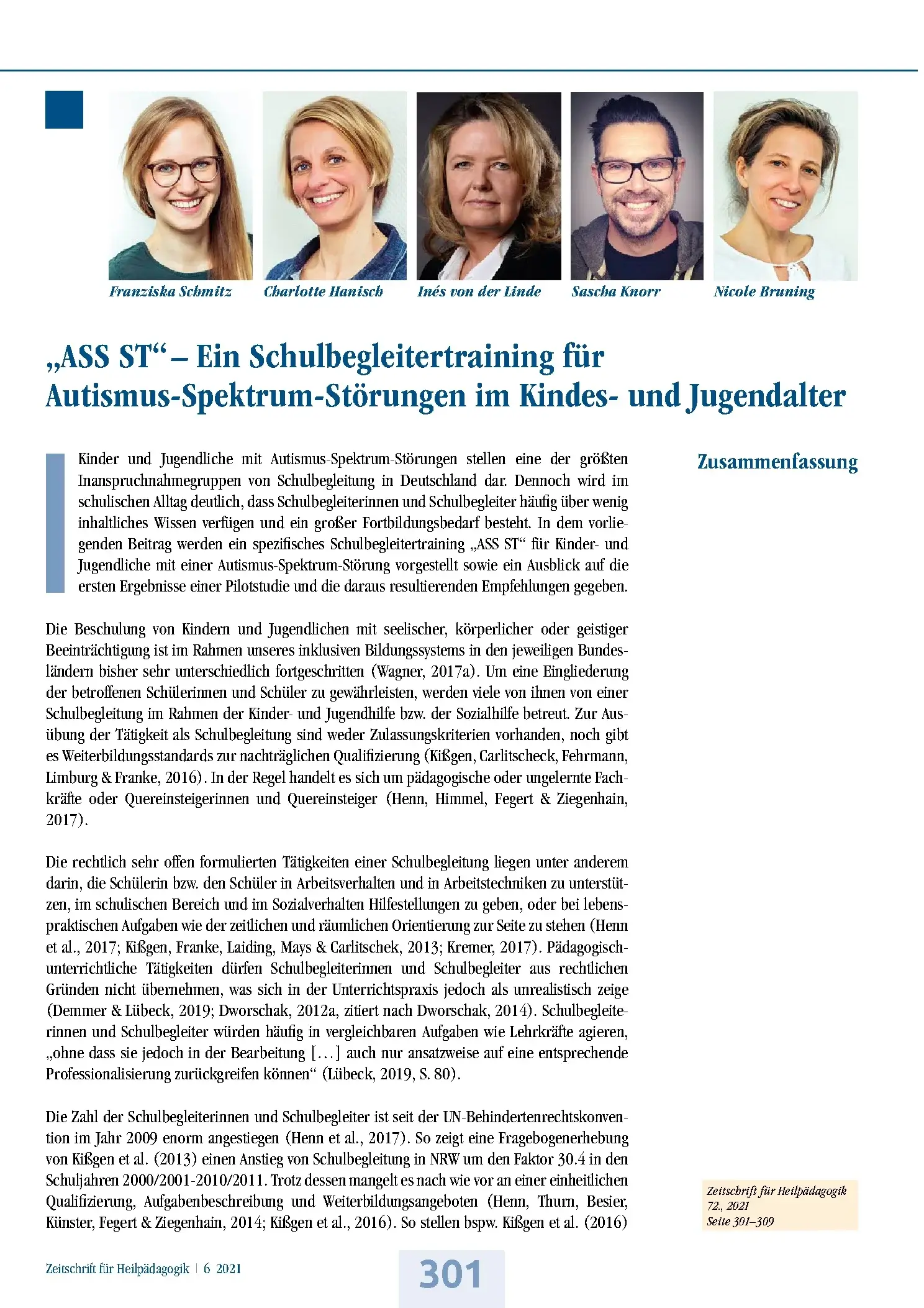 Zeitschrift für Heilpädagogik Artikel