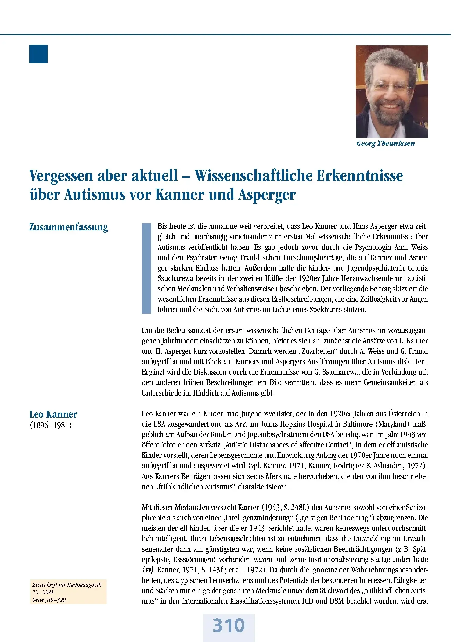 Zeitschrift für Heilpädagogik Artikel