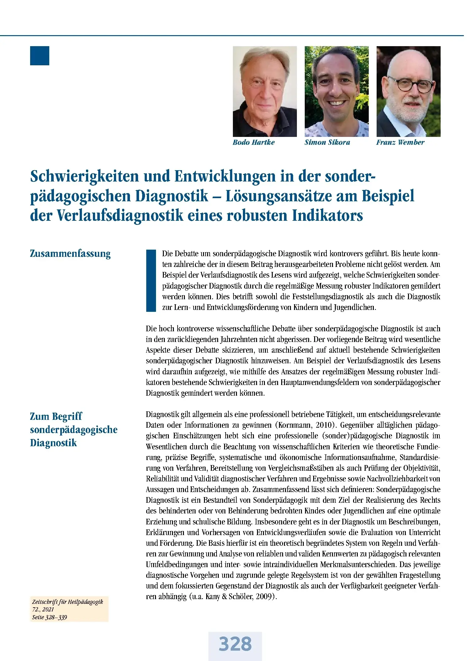 Zeitschrift für Heilpädagogik Artikel