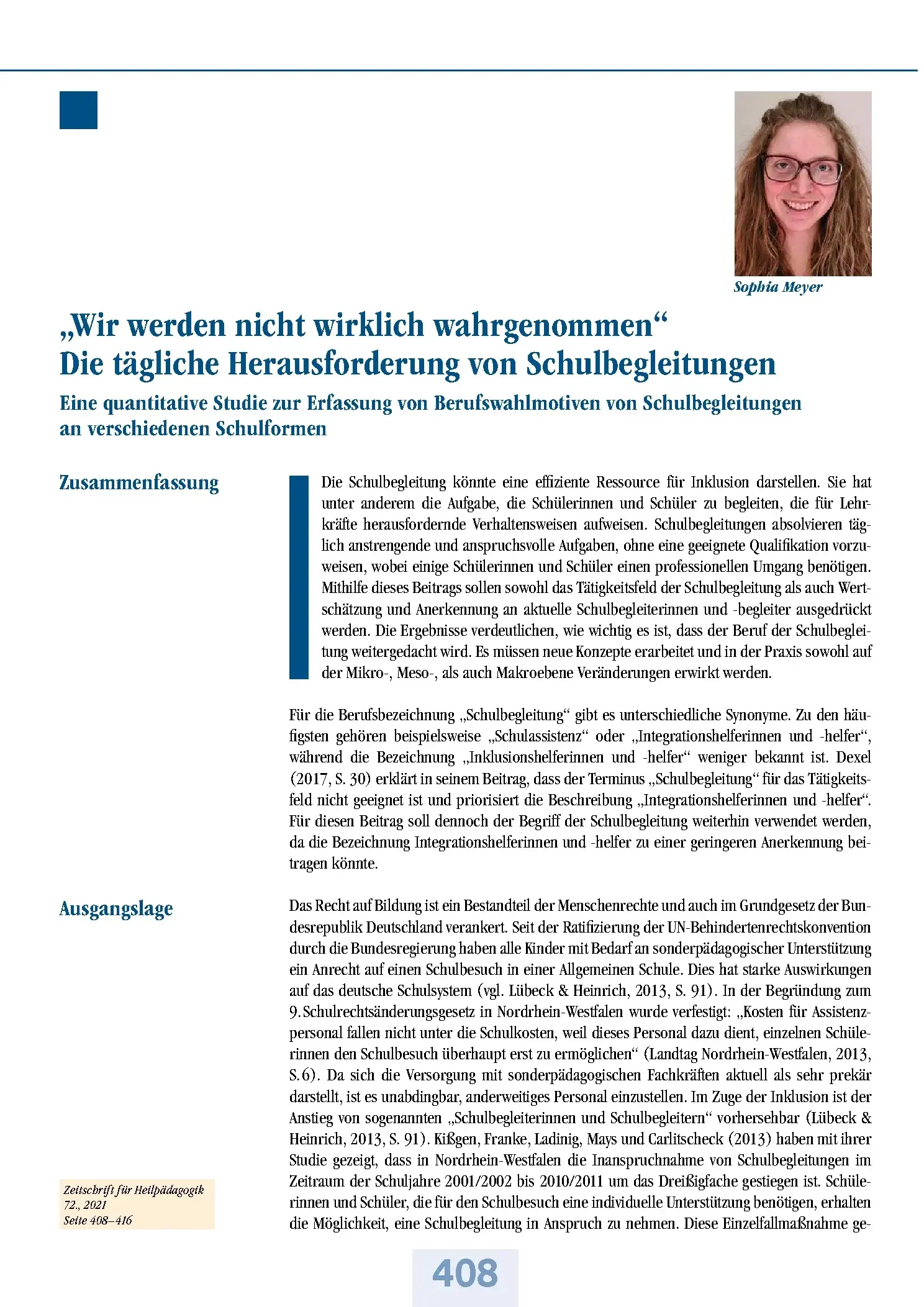 Zeitschrift für Heilpädagogik Artikel