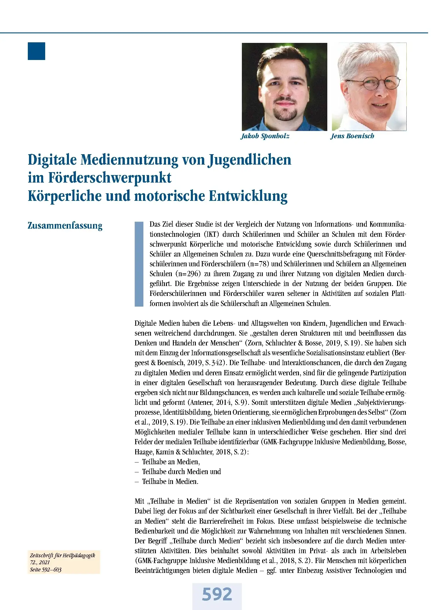 Zeitschrift für Heilpädagogik Artikel