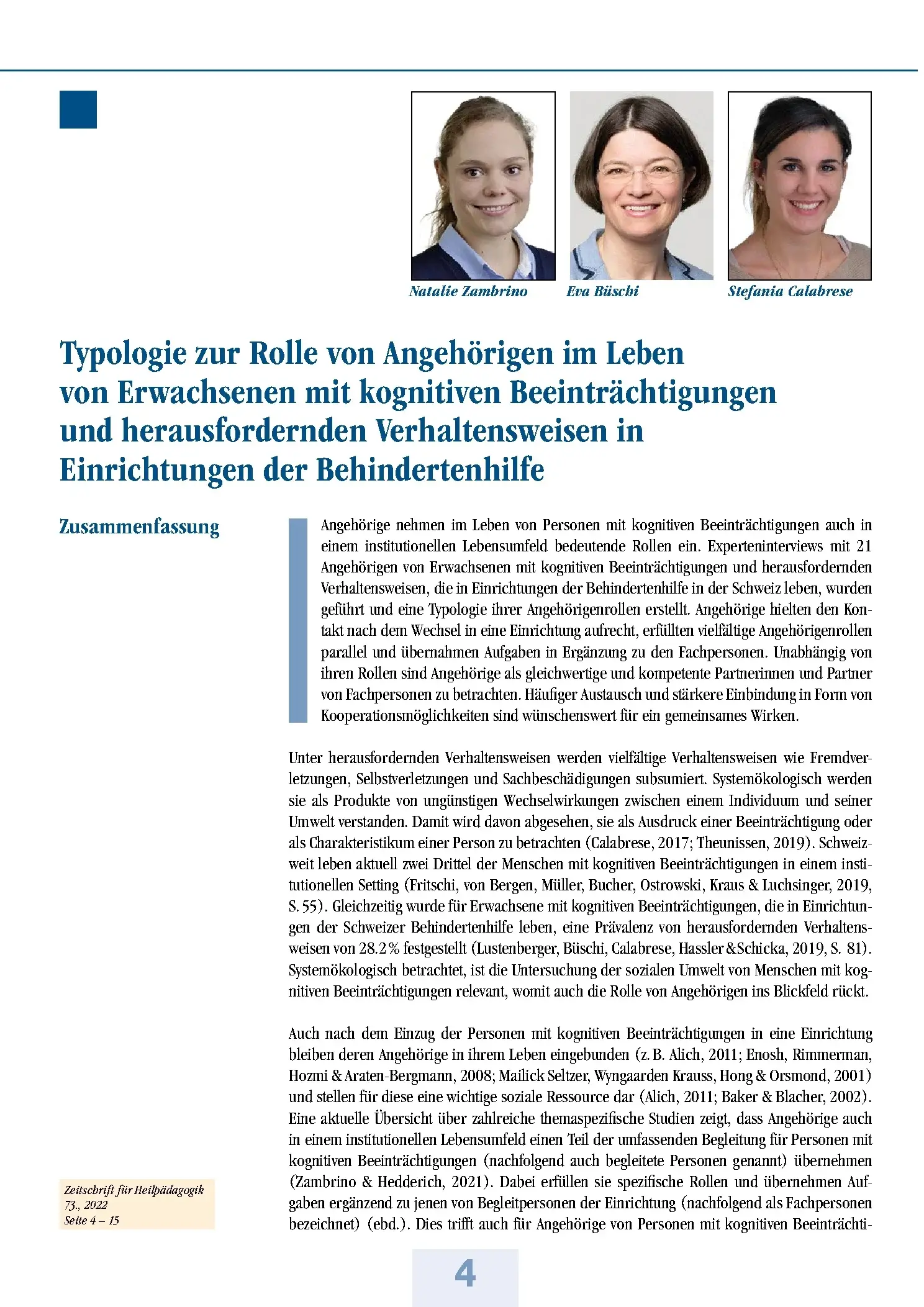 Zeitschrift für Heilpädagogik Artikel