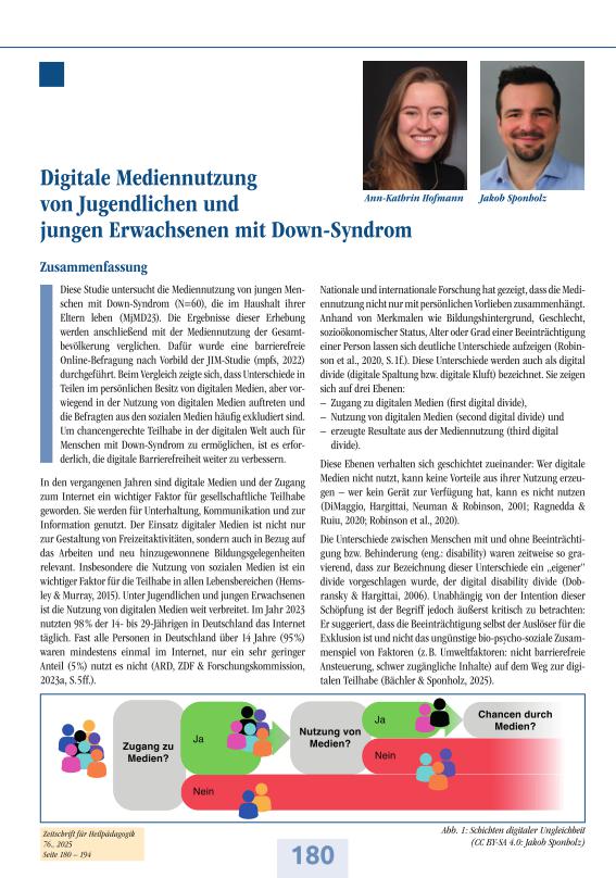 Digitale Mediennutzung  von Jugendlichen und  jungen Erwachsenen mit Down-Syndrom